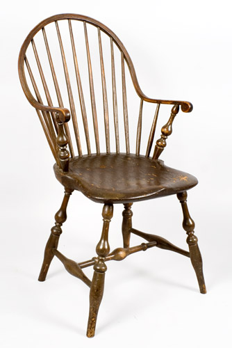 Windsor Continuous Armchairs, Pair, Classic Rhode Island Harmony Circa 1780, Image 1
